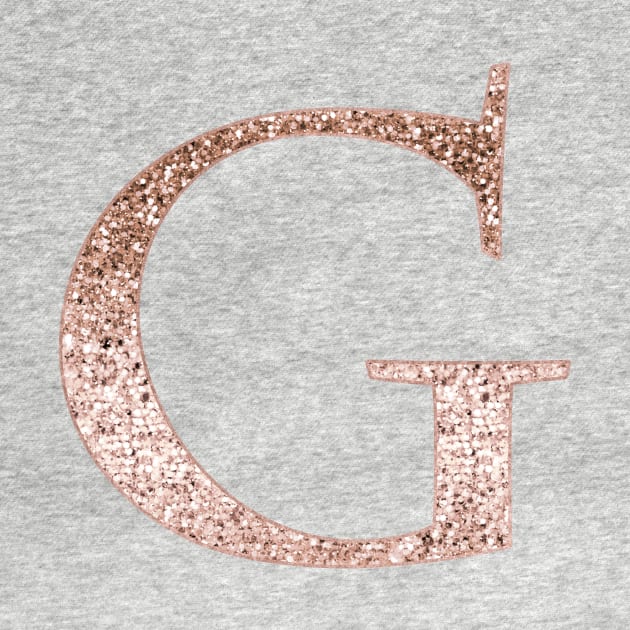 G rose gold glitter monogram letter by RoseAesthetic